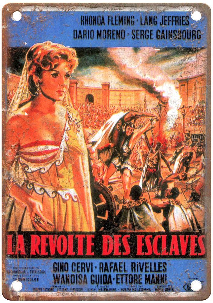 Revolt Of Slaves Vintage Movie Poster Old Retro Look Metal Sign