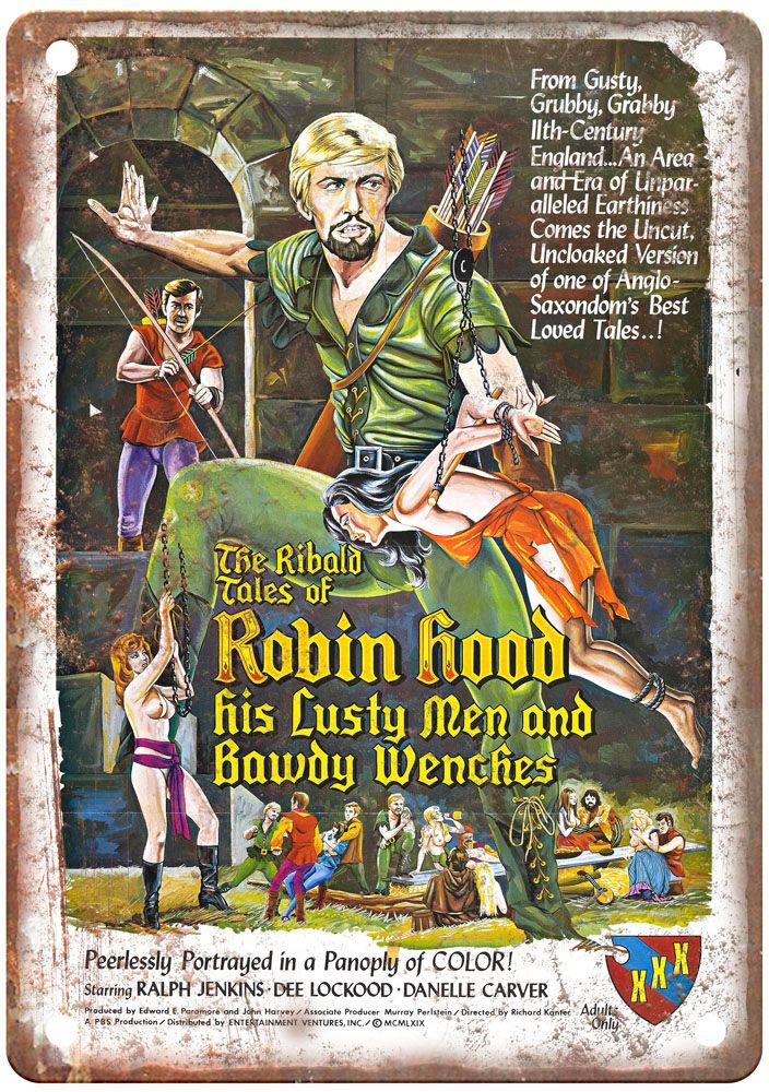 Ribald Tales Of Robin Hood Vintage Movie Poster Old Retro Look Metal Sign