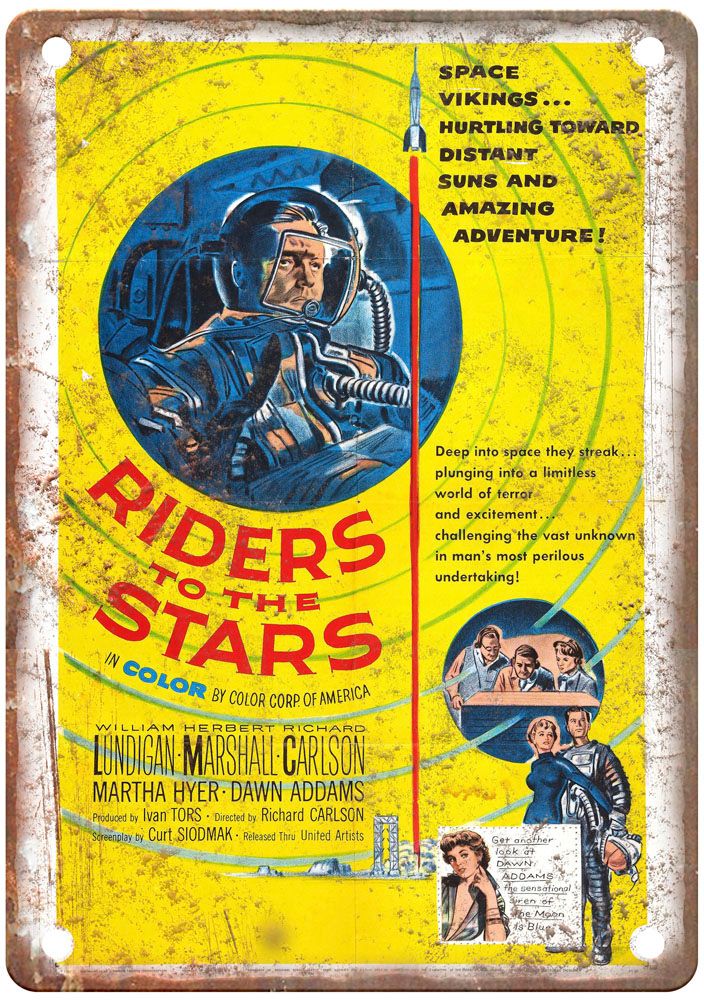 Riders To Starss Vintage Movie Poster Old Retro Look Metal Sign