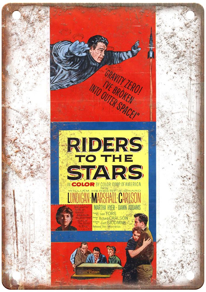 Riders To Starss Vintage Movie Poster Old Retro Look Metal Sign