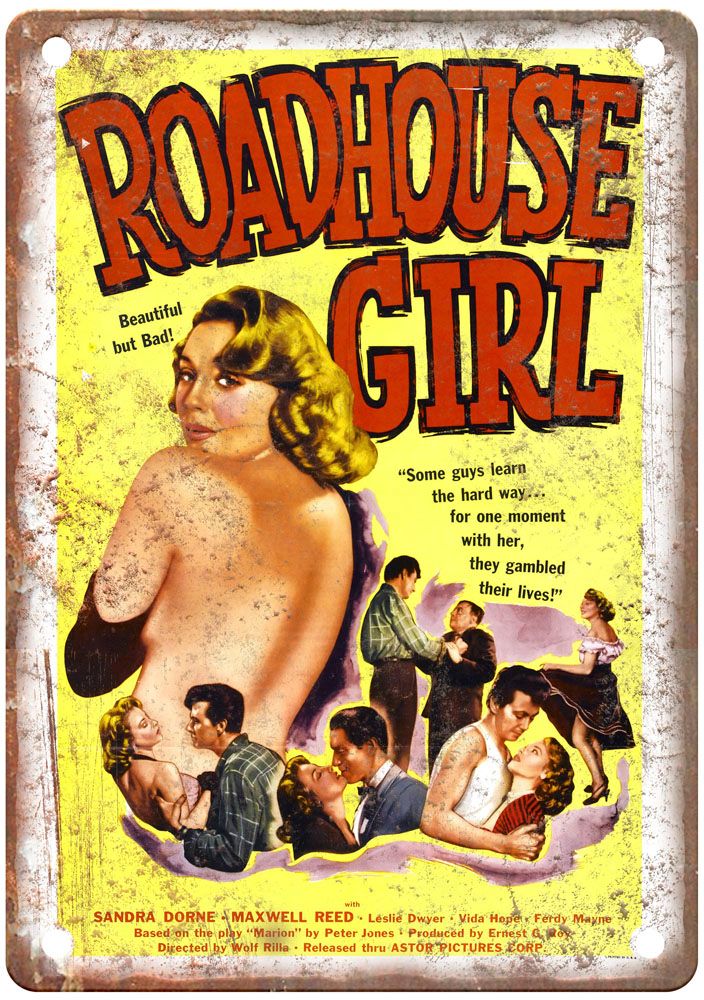 Roadhouse Girl Vintage Movie Poster Old Retro Look Metal Sign