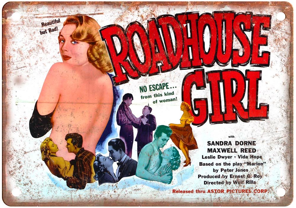 Roadhouse Girl Vintage Movie Poster Old Retro Look Metal Sign