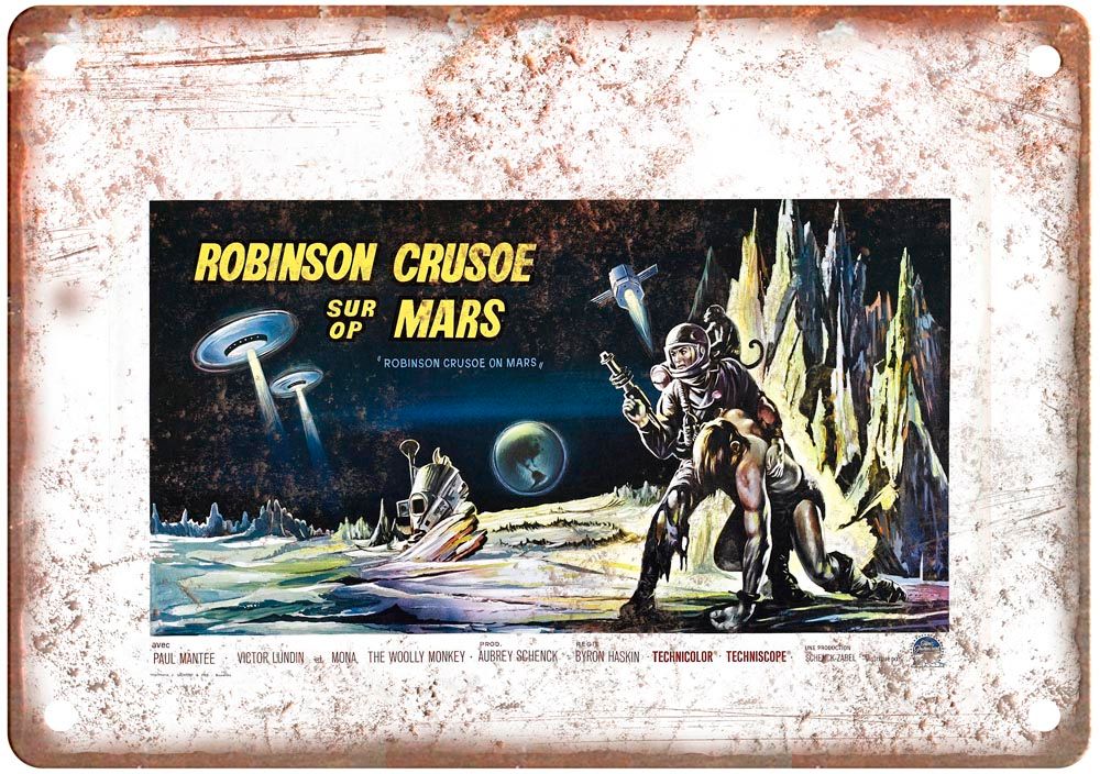 Robinson Crusoe On Mars Vintage Movie Poster Old Retro Look Metal Sign