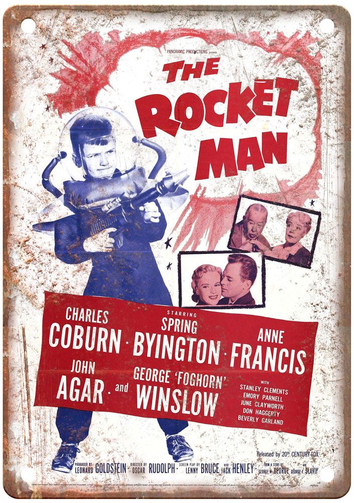 Rocket Man Vintage Movie Poster Old Retro Look Metal Sign