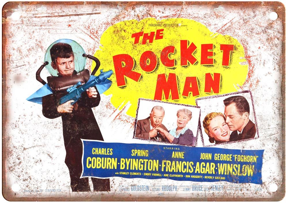 Rocket Man Vintage Movie Poster Old Retro Look Metal Sign