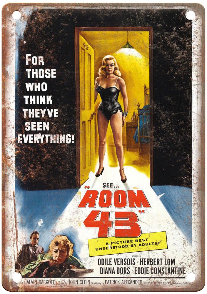 Room 43 Vintage Movie Poster Old Retro Look Metal Sign