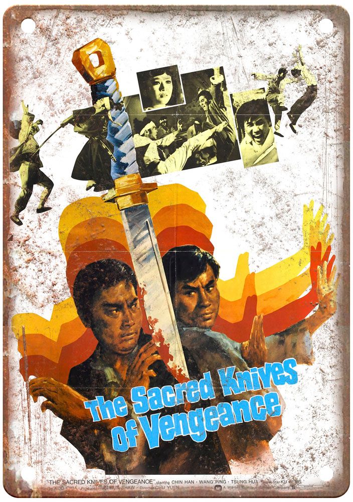 Sacred Knives Of Vengeance Vintage Movie Poster Old Retro Look Metal Sign