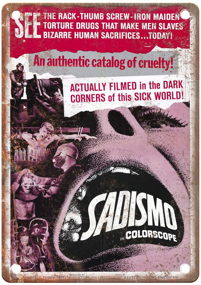 Sadismo Vintage Movie Poster Old Retro Look Metal Sign