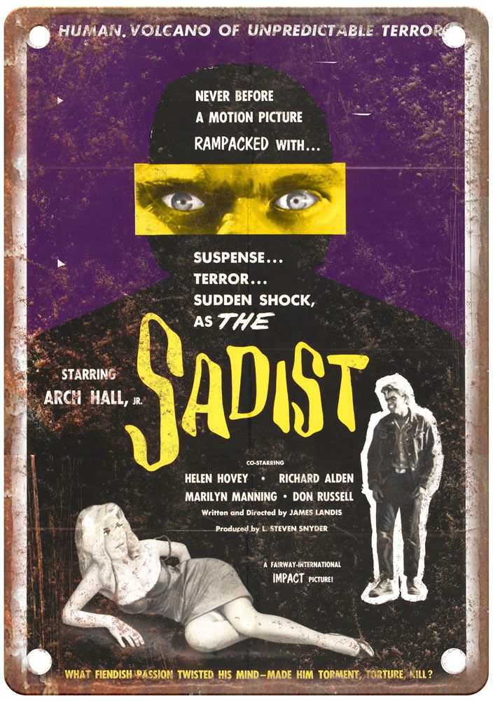 Sadist Vintage Movie Poster Old Retro Look Metal Sign