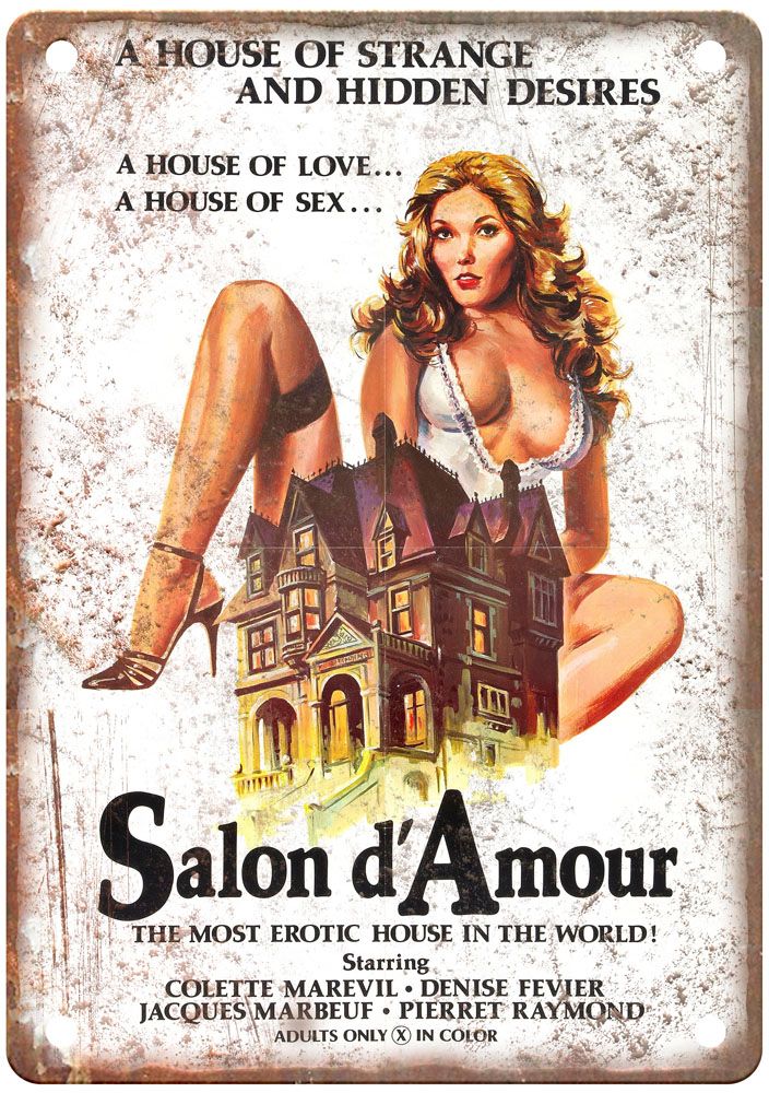 Salon D Amour Vintage Movie Poster Old Retro Look Metal Sign