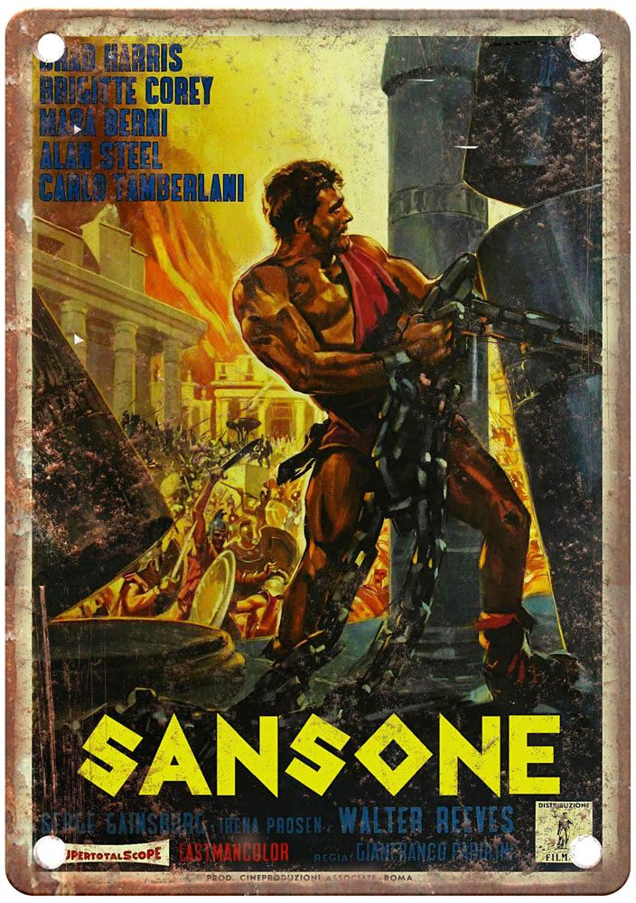 Samson 1961 Vintage Movie Poster Old Retro Look Metal Sign