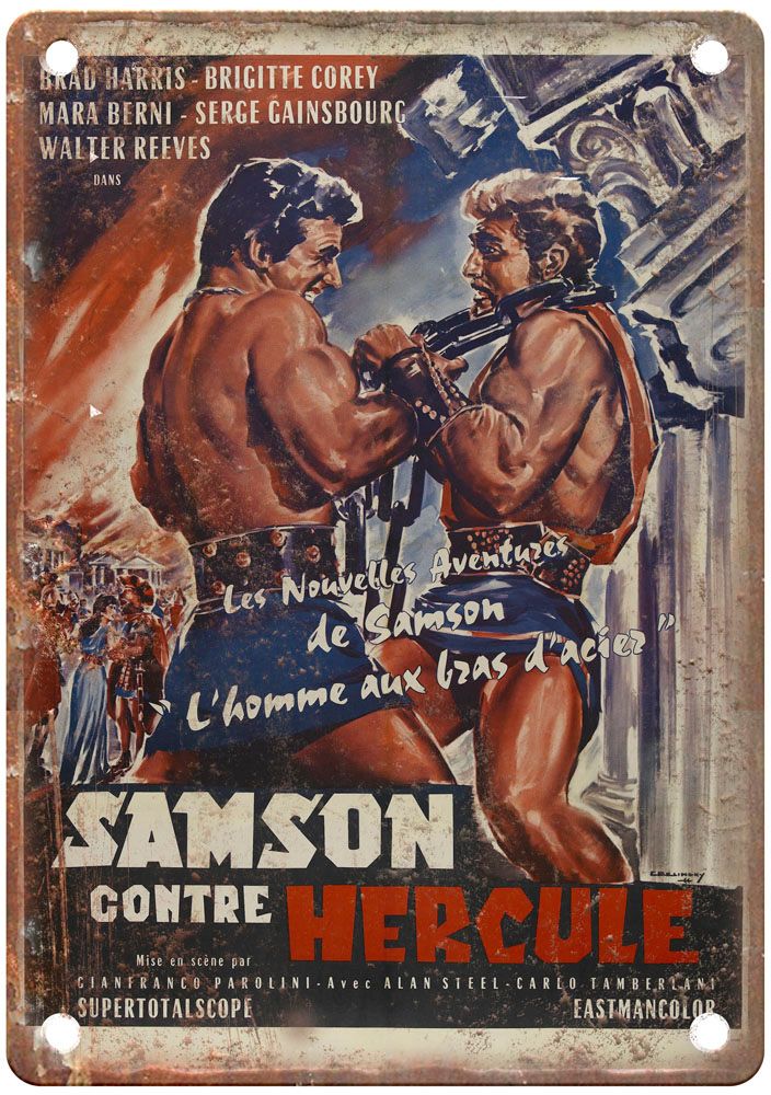 Samson 1961 Vintage Movie Poster Old Retro Look Metal Sign