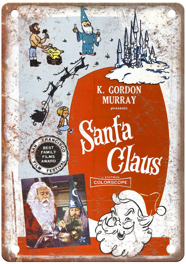 Santa Claus Vintage Movie Poster Old Retro Look Metal Sign