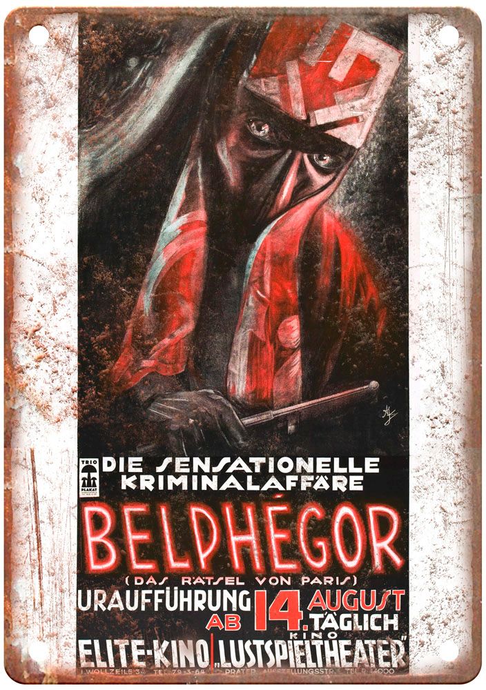 Belphegor 1927 Vintage Movie Poster Old Retro Look Metal Sign