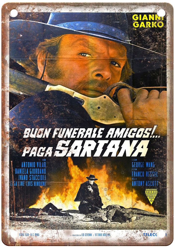 Sartana Will Pay Vintage Movie Poster Old Retro Look Metal Sign