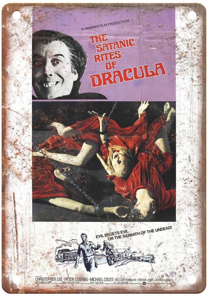 Satanic Rites Of Dracula Vintage Movie Poster Old Retro Look Metal Sign