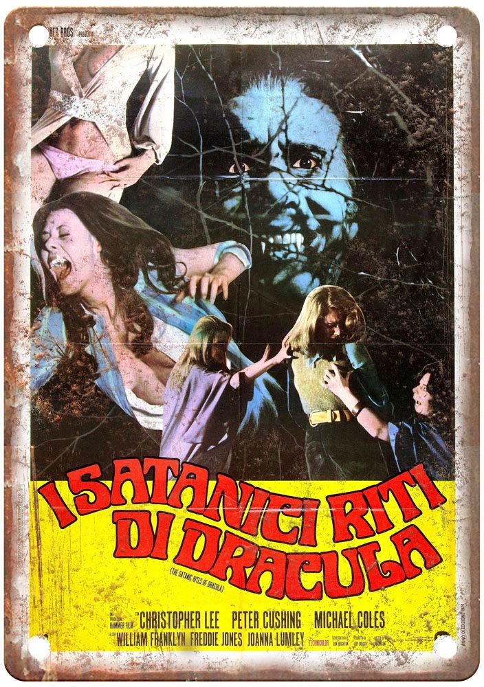 Satanic Rites Of Dracula Vintage Movie Poster Old Retro Look Metal Sign