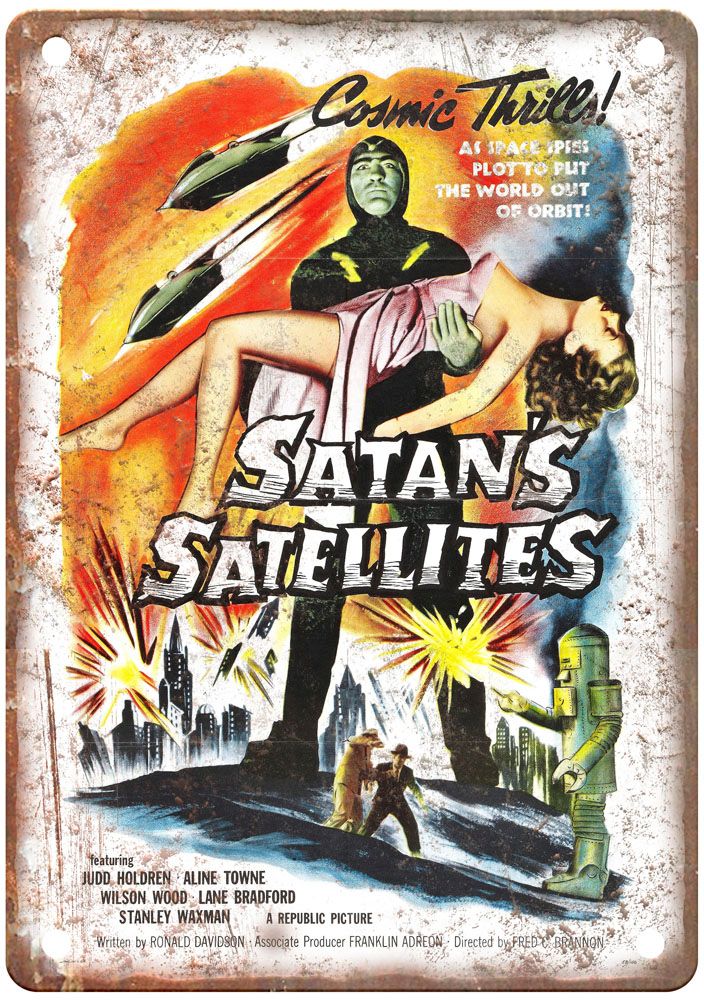 Satans Satellites Vintage Movie Poster Old Retro Look Metal Sign