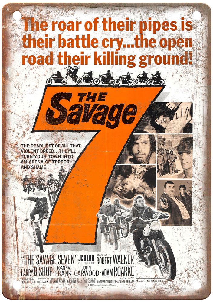 Savage Seven Vintage Movie Poster Old Retro Look Metal Sign