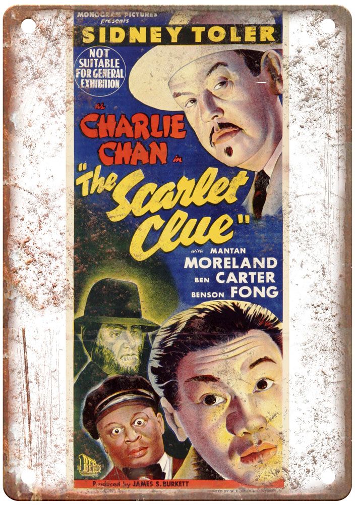 Scarlet Clue Vintage Movie Poster Old Retro Look Metal Sign