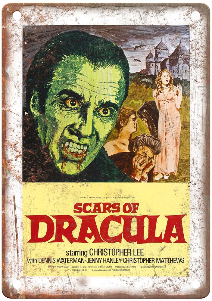 Scars Of Dracula Vintage Movie Poster Old Retro Look Metal Sign