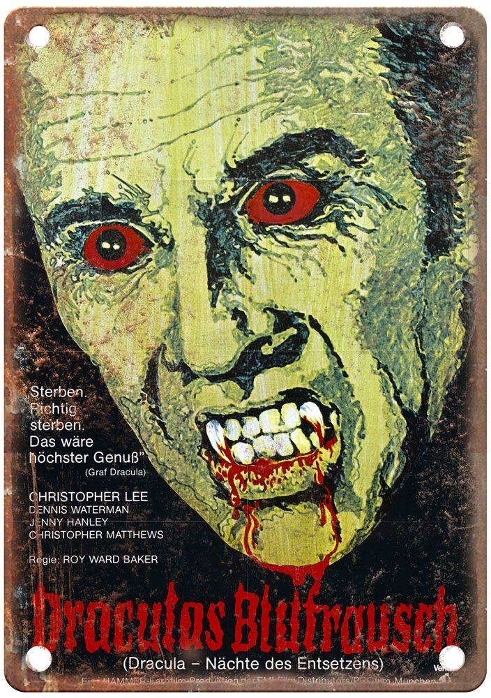 Scars Of Dracula Vintage Movie Poster Old Retro Look Metal Sign