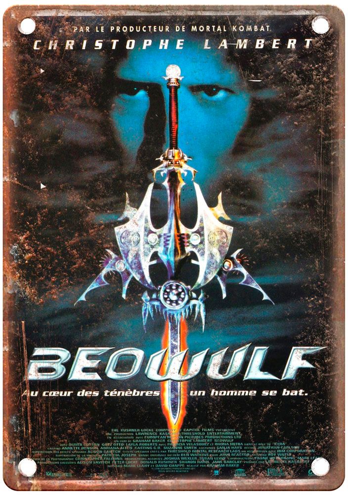 Beowolf 1999 Vintage Movie Poster Old Retro Look Metal Sign