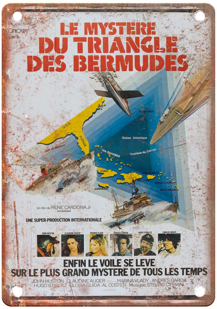 Bermuda Triangle Vintage Movie Poster Old Retro Look Metal Sign