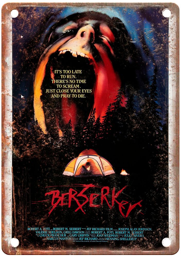 Berserker Vintage Movie Poster Old Retro Look Metal Sign