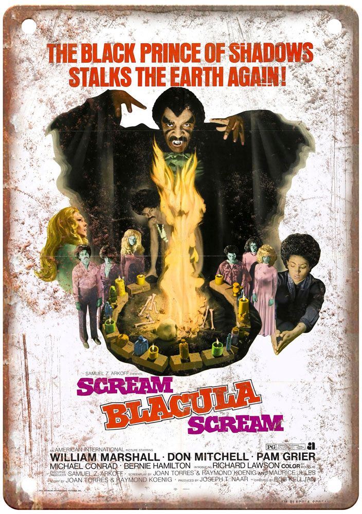 Scream Blacula Scream Vintage Movie Poster Old Retro Look Metal Sign