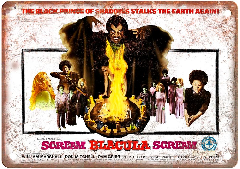 Scream Blacula Scream Vintage Movie Poster Old Retro Look Metal Sign