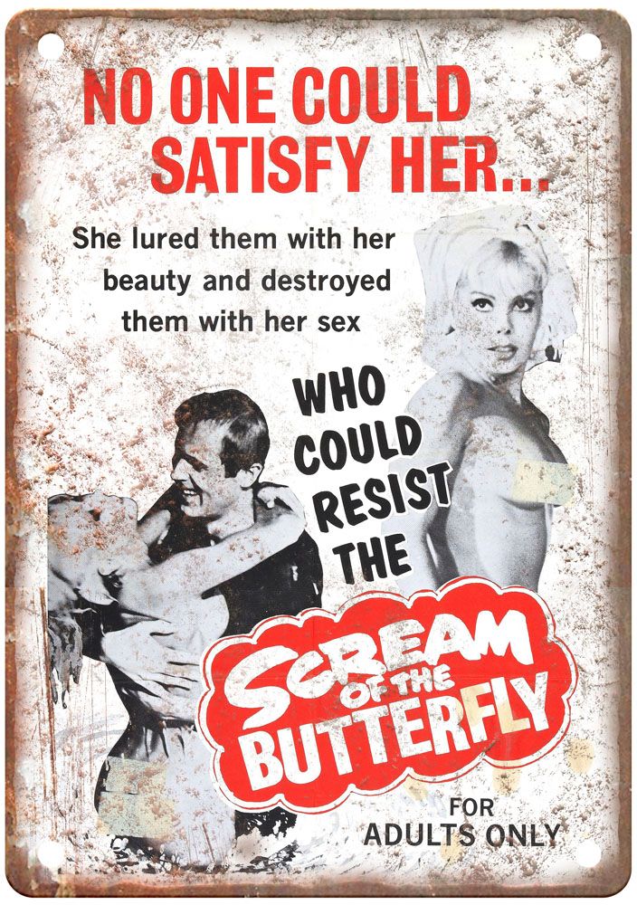 Scream Of Butterfly Vintage Movie Poster Old Retro Look Metal Sign