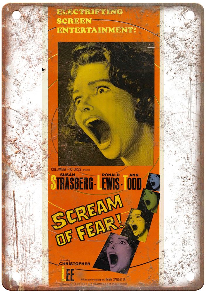 Scream Of Fear Vintage Movie Poster Old Retro Look Metal Sign