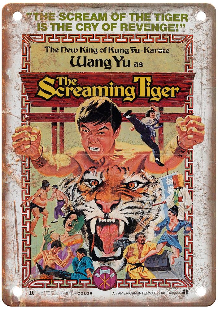 Screaming Tiger Vintage Movie Poster Old Retro Look Metal Sign