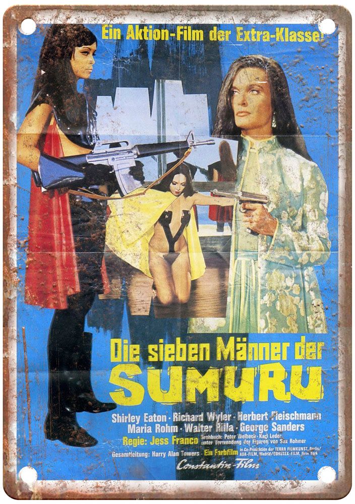 Seven Secrets Of Sumuru Vintage Movie Poster Old Retro Look Metal Sign