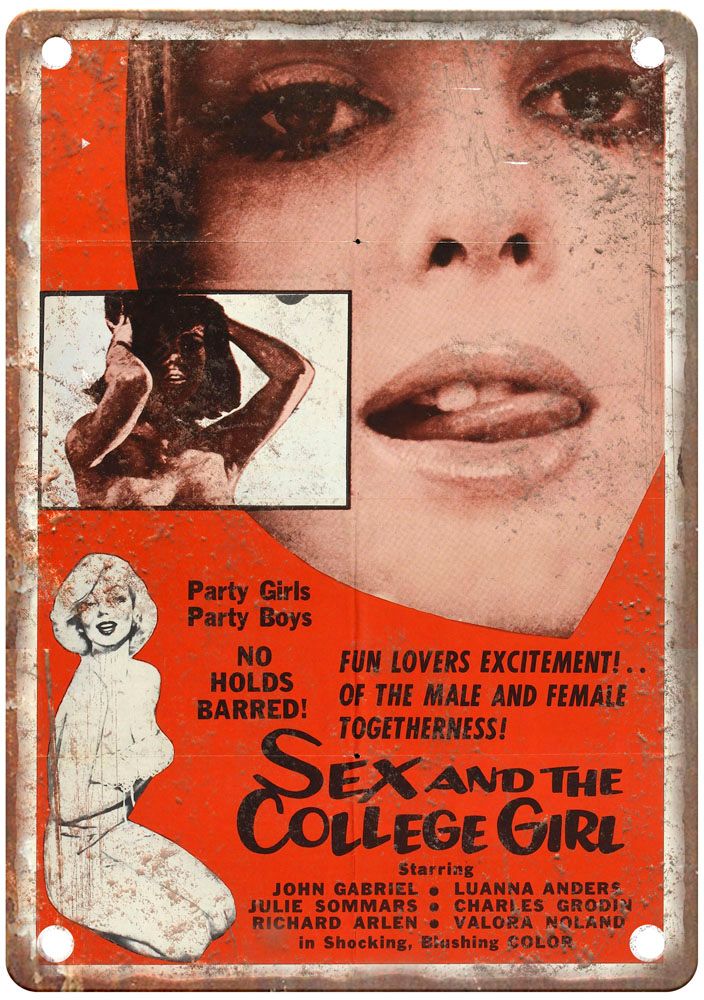 Sex And College Girl Vintage Movie Poster Old Retro Look Metal Sign