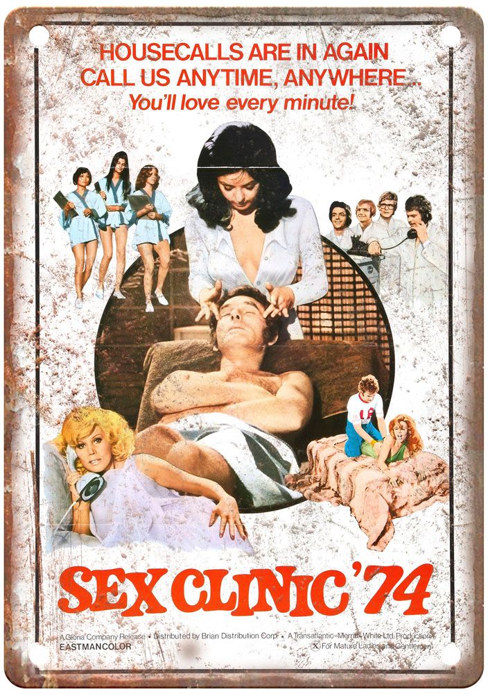 Sex Clinic 74 Vintage Movie Poster Old Retro Look Metal Sign