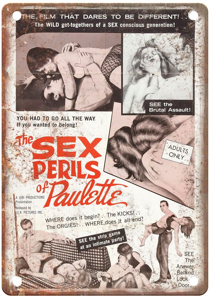 Sex Perils Of Paulette Vintage Movie Poster Old Retro Look Metal Sign