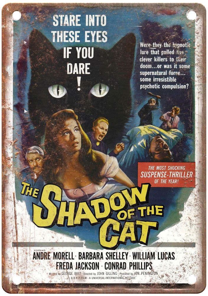 Shadow Of Cat Vintage Movie Poster Old Retro Look Metal Sign