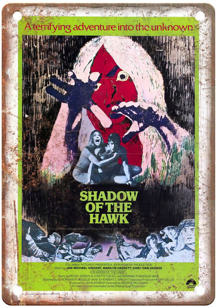 Shadow Of Hawk Vintage Movie Poster Old Retro Look Metal Sign