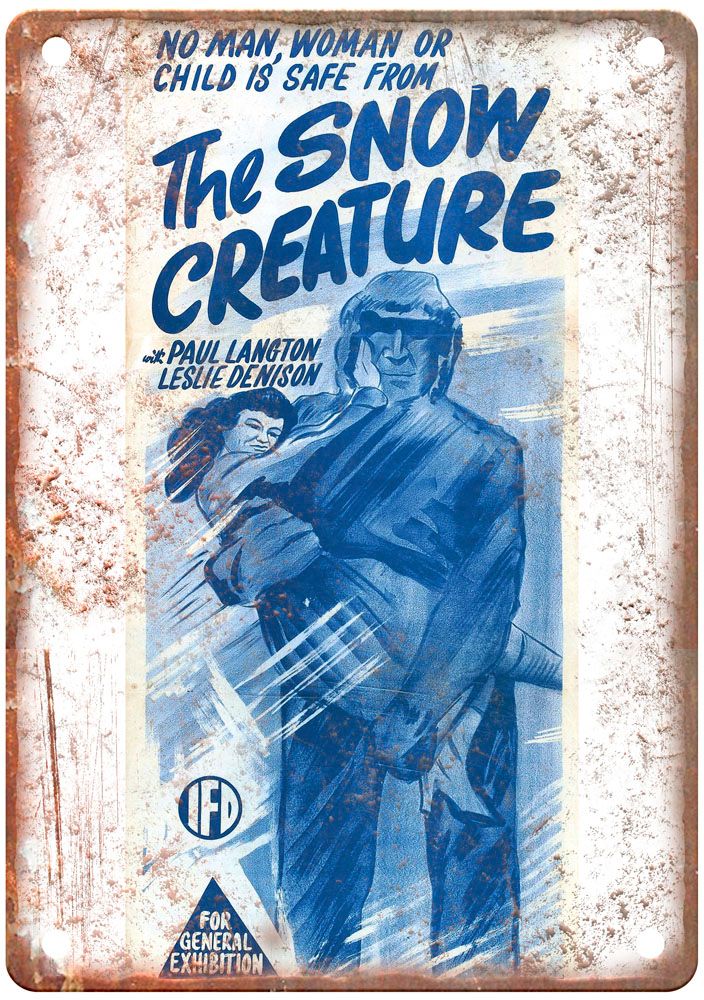 Snow Creature Vintage Movie Poster Old Retro Look Metal Sign