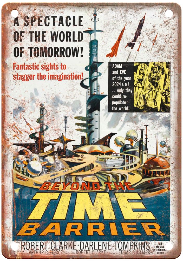 Beyond The Time Barrier Vintage Movie Poster Old Retro Look Metal Sign