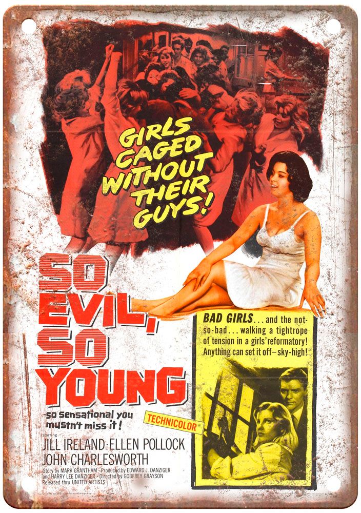 So Evil So Young Vintage Movie Poster Old Retro Look Metal Sign