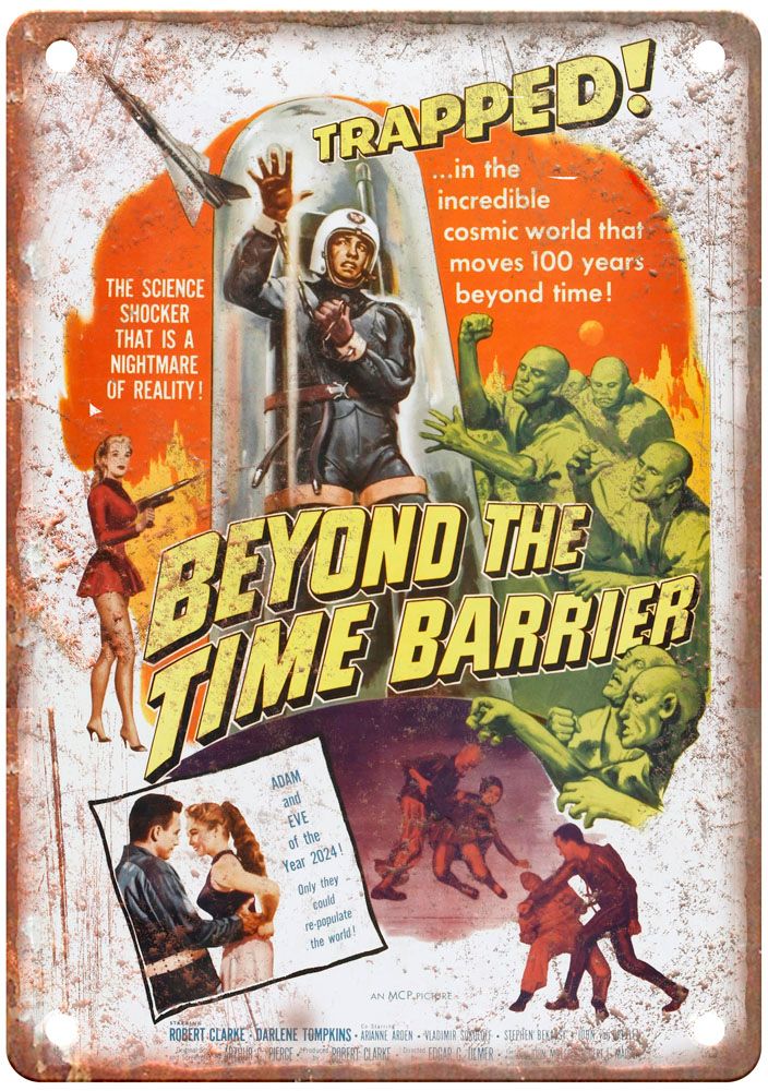 Beyond The Time Barrier Vintage Movie Poster Old Retro Look Metal Sign