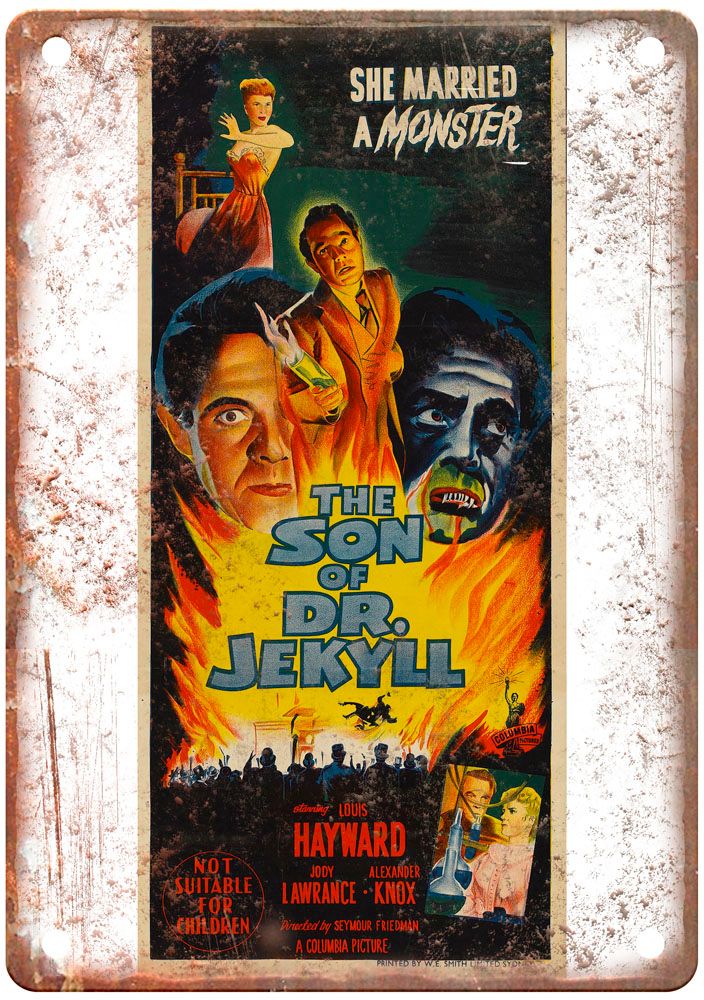 Son Of Dr Jekyll Vintage Movie Poster Old Retro Look Metal Sign