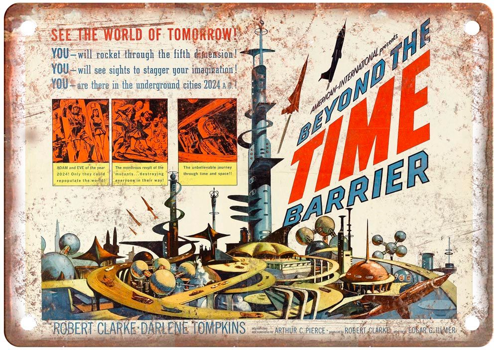 Beyond The Time Barrier Vintage Movie Poster Old Retro Look Metal Sign