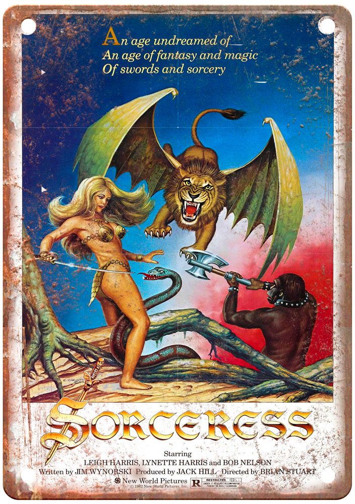 Sorceress 1982 Vintage Movie Poster Old Retro Look Metal Sign