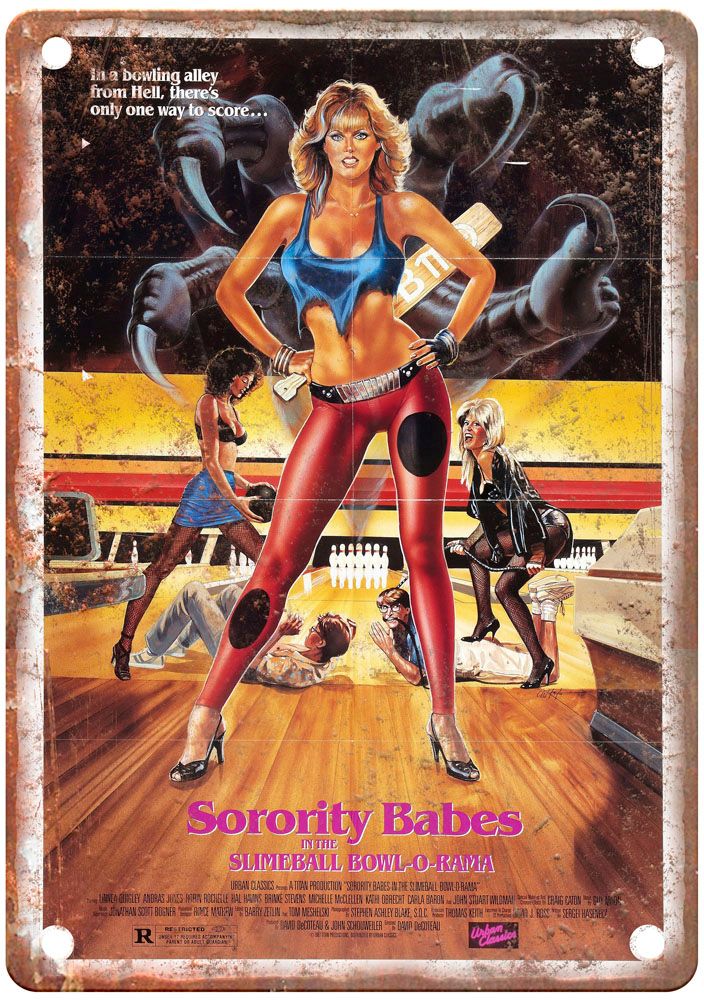 Sorority Babes In Slimeball Bowlorama Vintage Movie Poster Old Retro Look Metal Sign