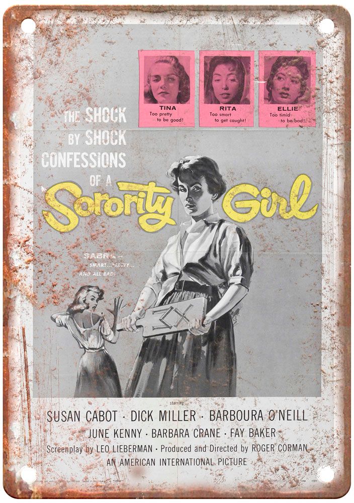 Sorority Girl Vintage Movie Poster Old Retro Look Metal Sign