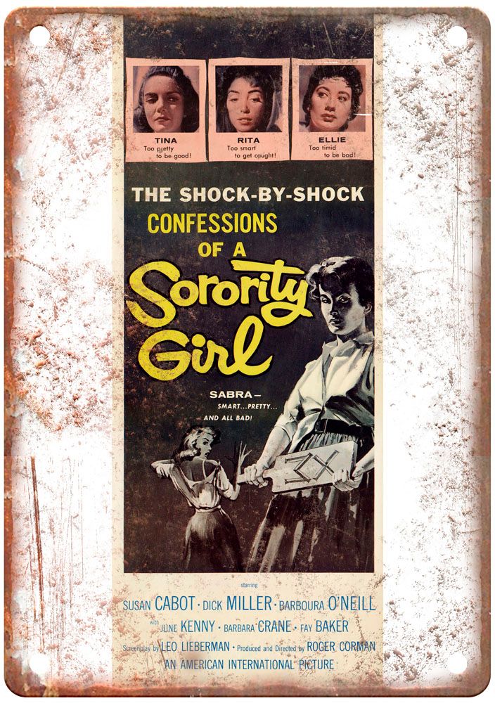 Sorority Girl Vintage Movie Poster Old Retro Look Metal Sign